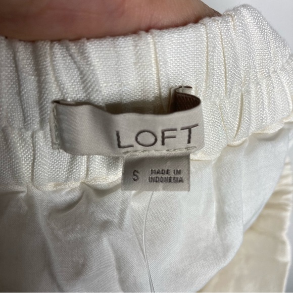 NWT Loft ivory button front skirt linen blend size small - Picture 7 of 9